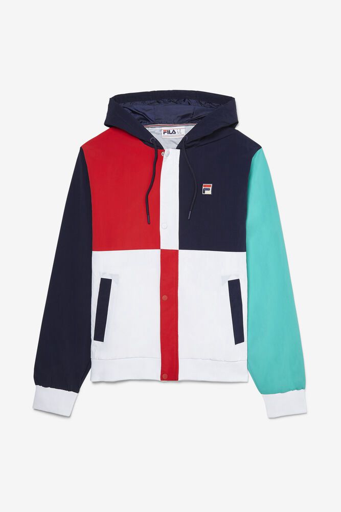 Fila Jacket Prentice Wind Mens Navy/White/Red - India PMW-127935